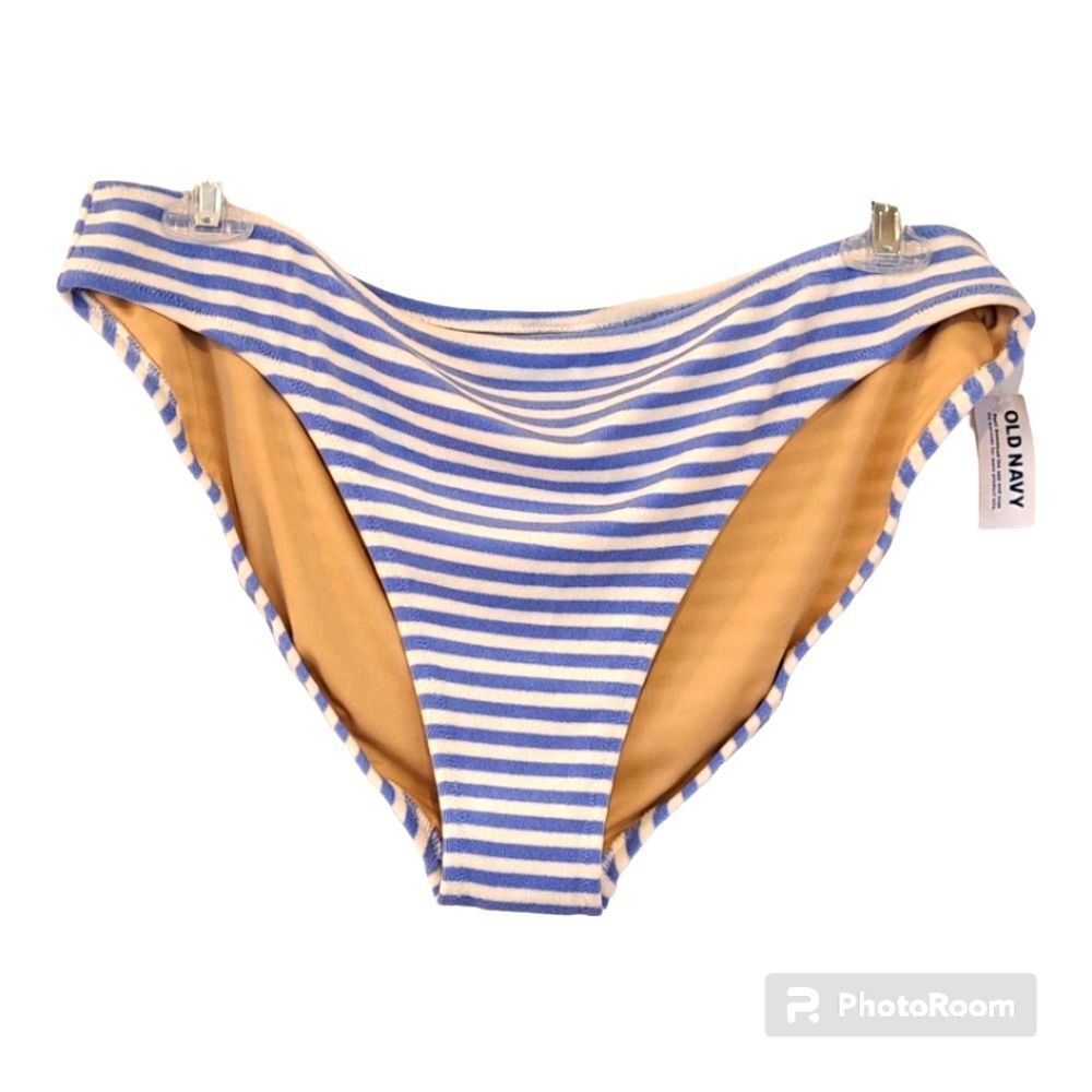 Old Navy Terry Cloth Blue Nautical Bikini Bottom New Swim 2xl
